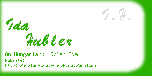 ida hubler business card
